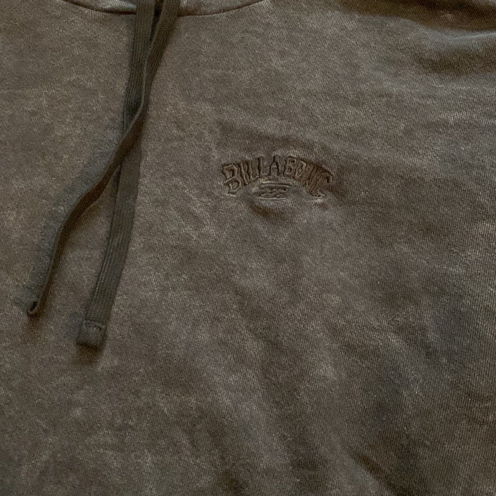 Billabong black washed out long sleeve cropped top sweatshirt with hood